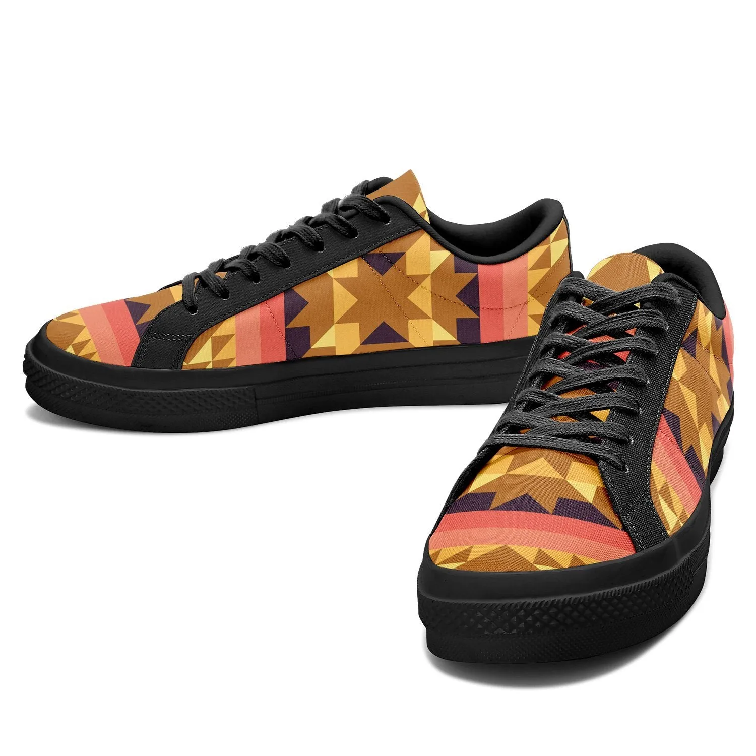 Infinite Sunset Aapisi Low Top Canvas Shoes Black Sole