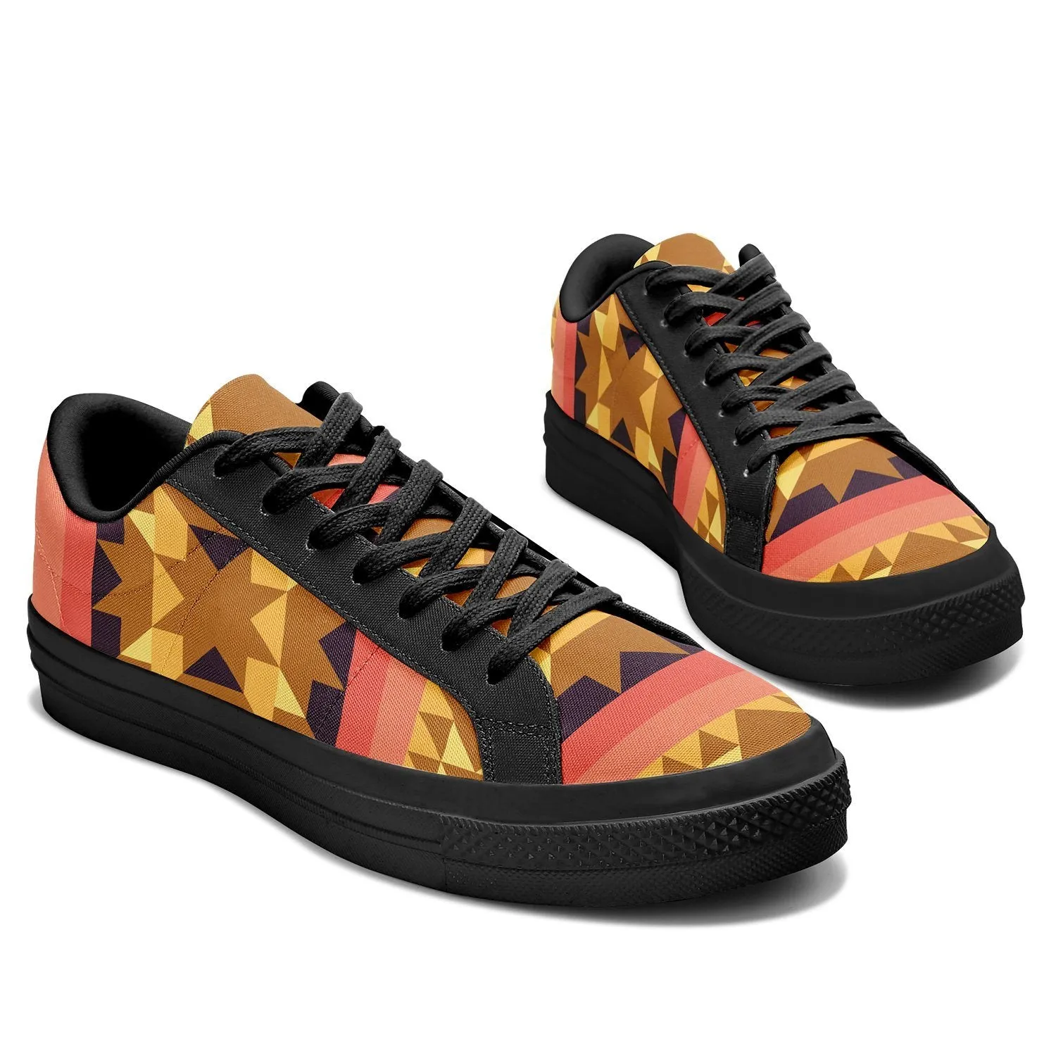 Infinite Sunset Aapisi Low Top Canvas Shoes Black Sole