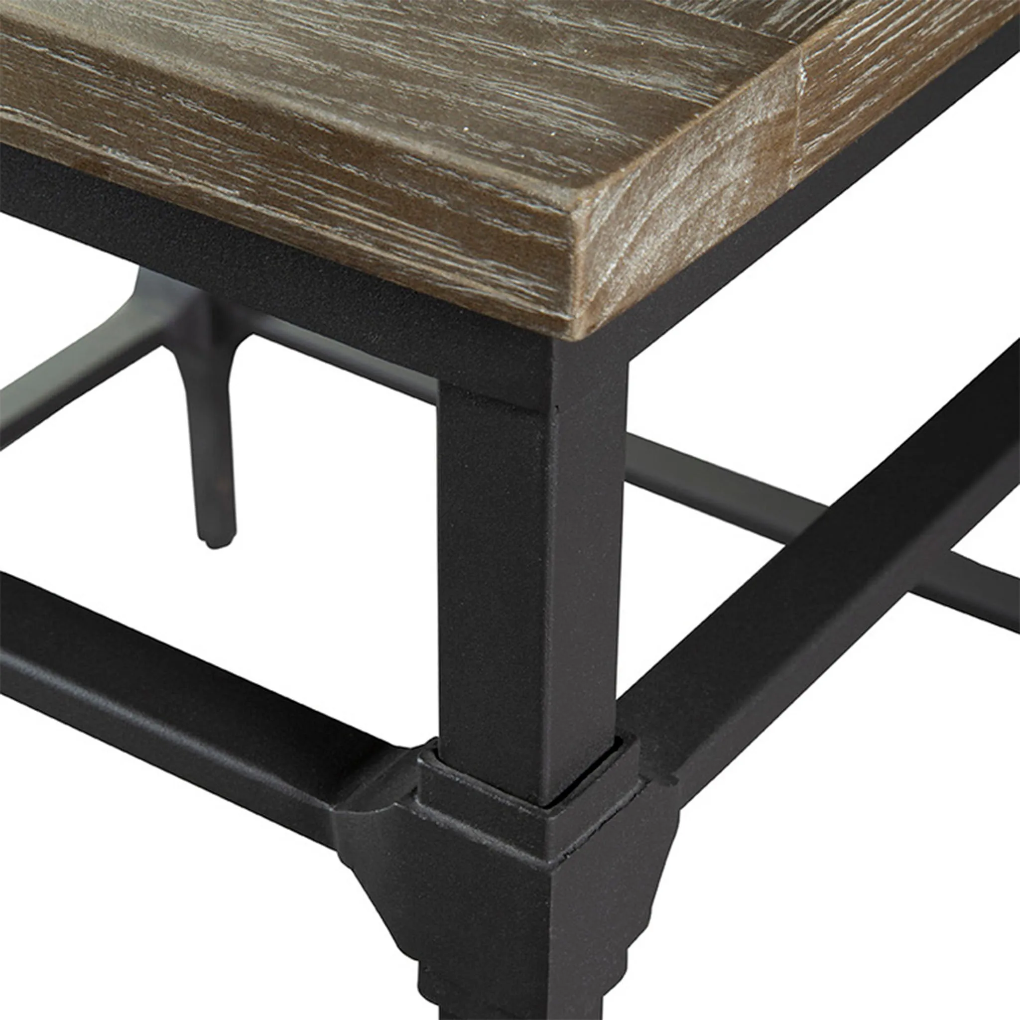 Iron and Inlay End Table