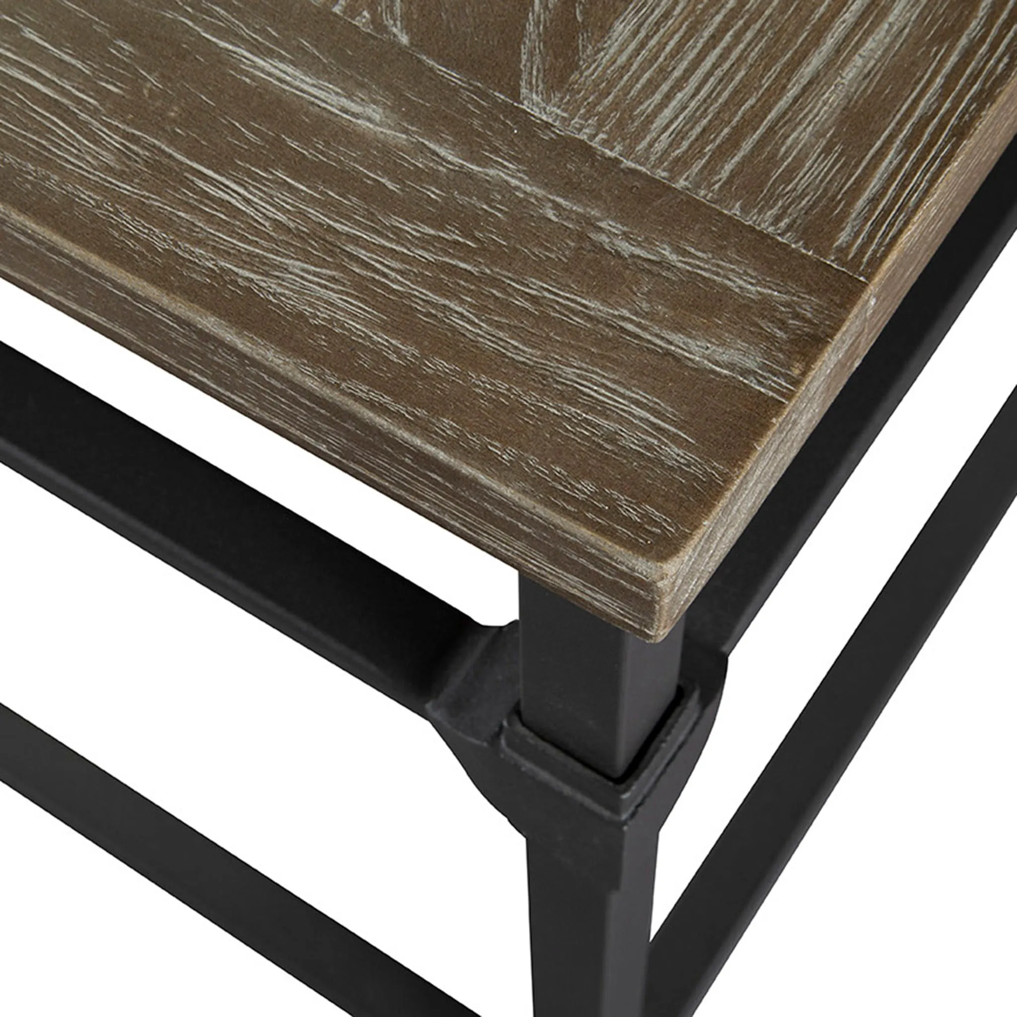 Iron and Inlay End Table