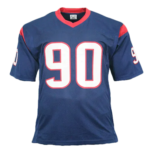 Jadeveon Clowney Autographed Pro Style Football Jersey Blue (JSA)