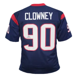 Jadeveon Clowney Autographed Pro Style Football Jersey Blue (JSA)