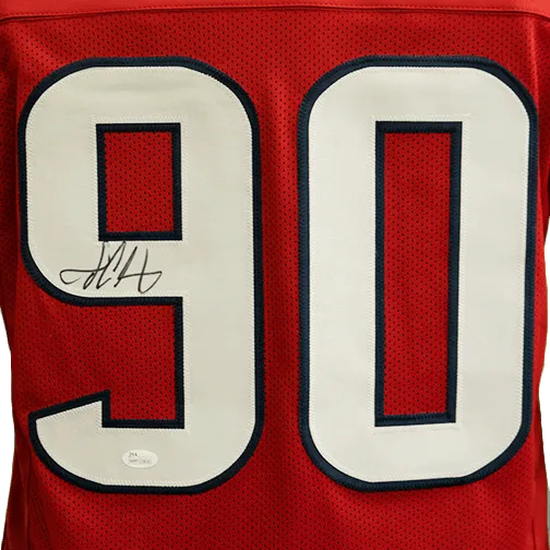 Jadeveon Clowney Autographed Pro Style Football Jersey Red (JSA)