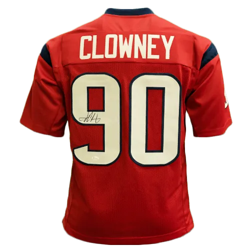 Jadeveon Clowney Autographed Pro Style Football Jersey Red (JSA)