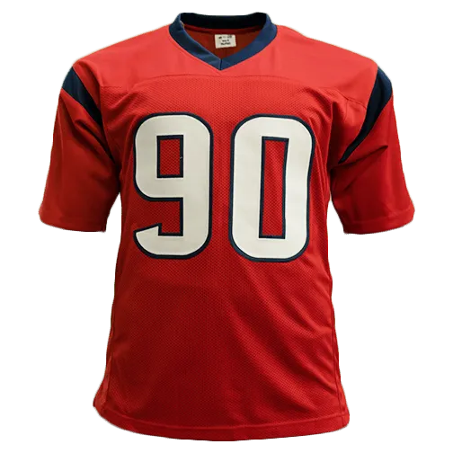 Jadeveon Clowney Autographed Pro Style Football Jersey Red (JSA)