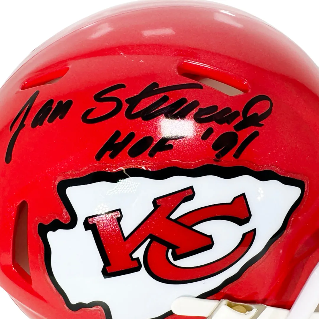 Jan Stenerud Signed HOF 91 Inscription Kansas City Chiefs Speed Mini Football Helmet (JSA)