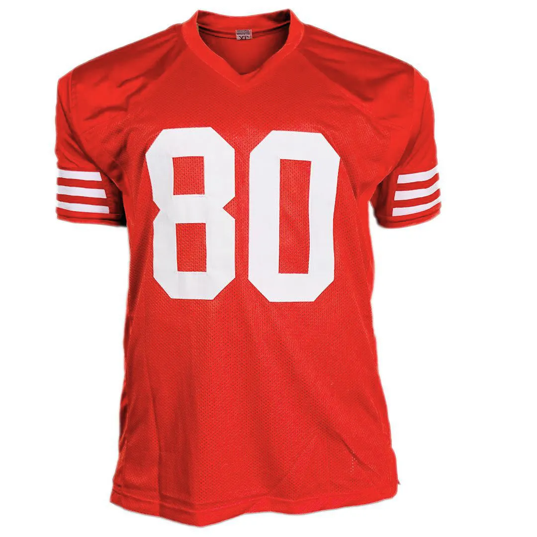 Jerry Rice Unsigned San Francisco Red Football Jersey