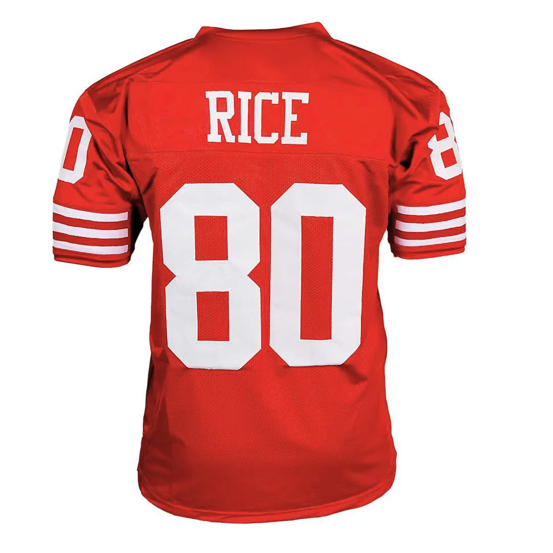 Jerry Rice Unsigned San Francisco Red Football Jersey