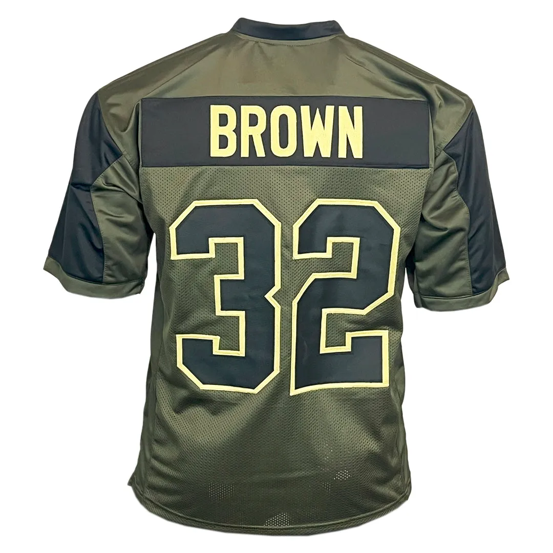 Jim Brown Unsigned Salute to Service Football Jersey