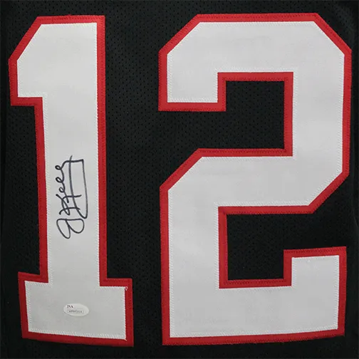 Jim Kelly Gamblers Autographed Football Jersey Black (JSA)