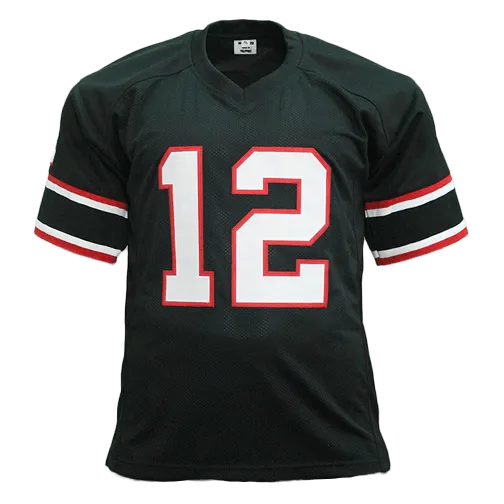 Jim Kelly Gamblers Autographed Football Jersey Black (JSA)