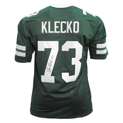 Joe Klecko Pro Style Autographed Football Jersey Green (JSA)