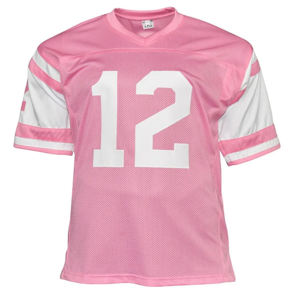 Joe Namath Signed Breast Cancer Awareness Jersey Pink and White Custom Jersey (JSA Witnessed)