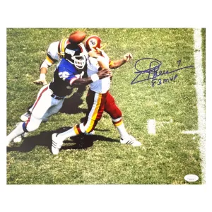 Joe Theismann Signed 83 MVP Inscription Washington Pose 1 Football 11x14 Photo (JSA)