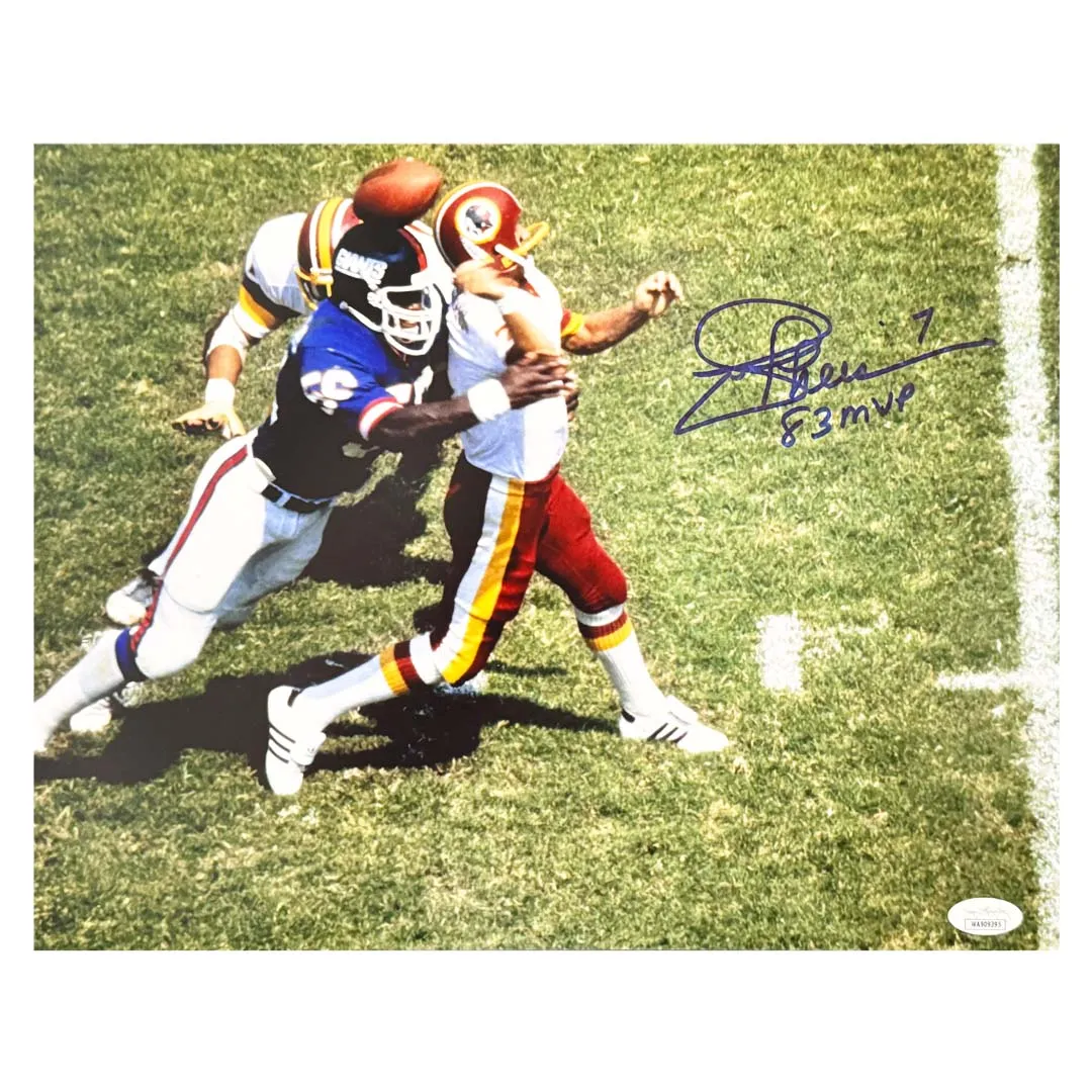 Joe Theismann Signed 83 MVP Inscription Washington Pose 1 Football 11x14 Photo (JSA)