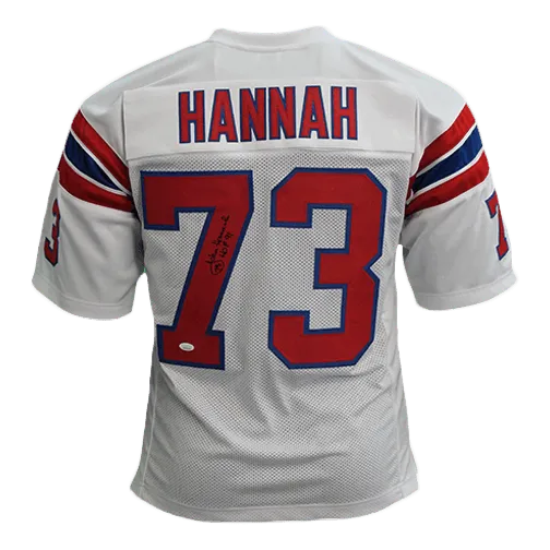 John Hannah Autographed Pro Style Football Jersey White (JSA) w/ Inscription