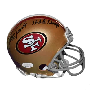 John Taylor San Francisco 49ers Autographed Football Mini Helmet (JSA) 3 x Super Bowl Champ Inscription