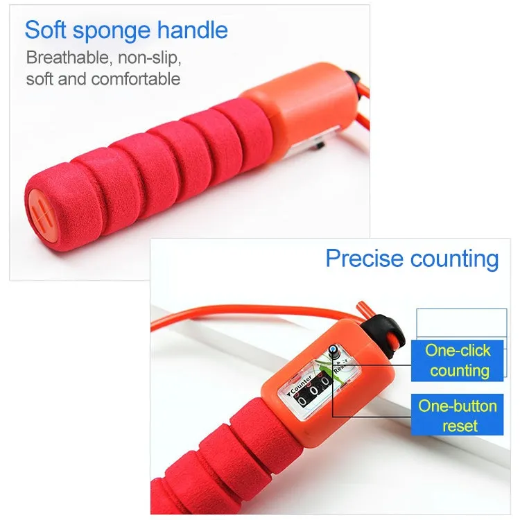 Jump Ropes with Counter Sports Fitness Adjustable Fast Speed Counting Jump Skip Rope Skipping Wire(Red)