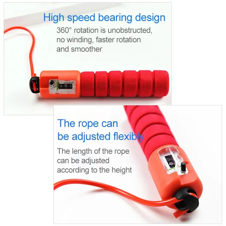 Jump Ropes with Counter Sports Fitness Adjustable Fast Speed Counting Jump Skip Rope Skipping Wire(Red)