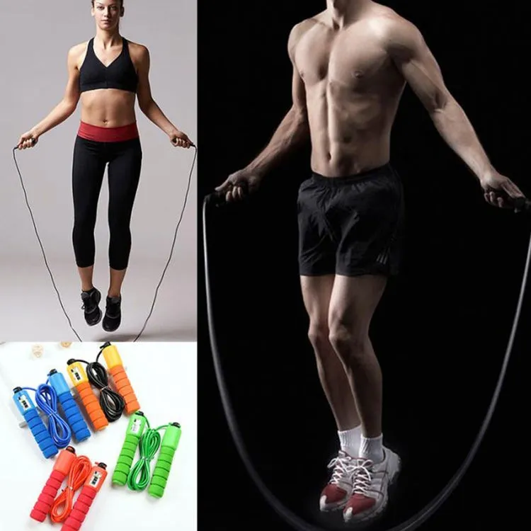 Jump Ropes with Counter Sports Fitness Adjustable Fast Speed Counting Jump Skip Rope Skipping Wire(Red)