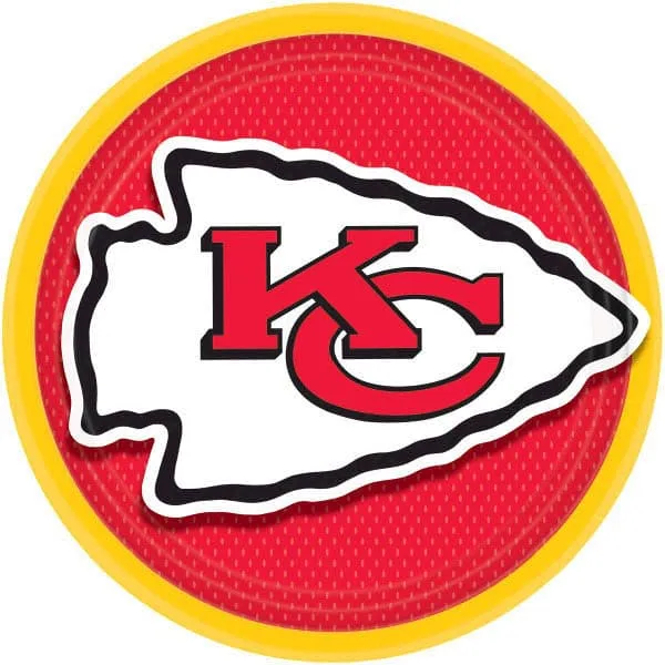 Kansas City Chiefs 9in Round Dinner Paper Plates 8ct