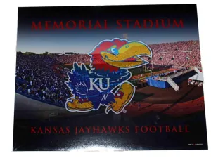 Kansas Jayhawks Football Memorial Stadium Ready to Frame Print 16 X 20