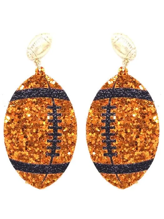 KE8491 Shimmer Football Earrings