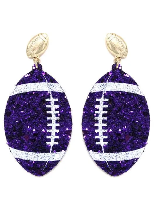 KE8491 Shimmer Football Earrings