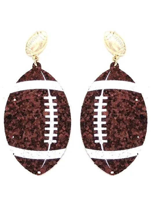 KE8491 Shimmer Football Earrings