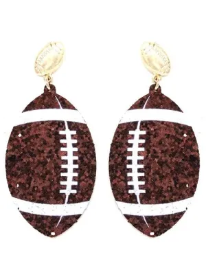 KE8491 Shimmer Football Earrings