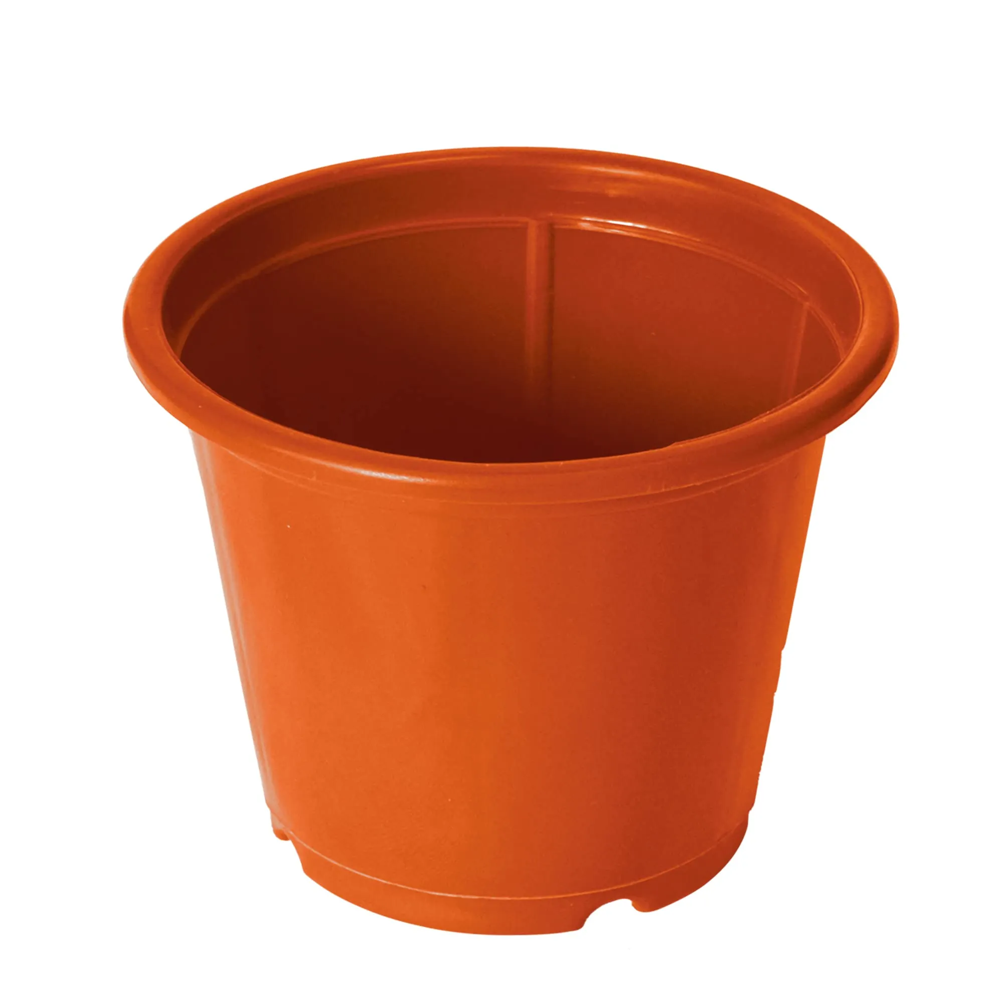 Kuber Industries Plastic Planters|Gamla|Flower Pots for Garden Nursery Home Décor,8"x6",Pack of 4 (Orange)