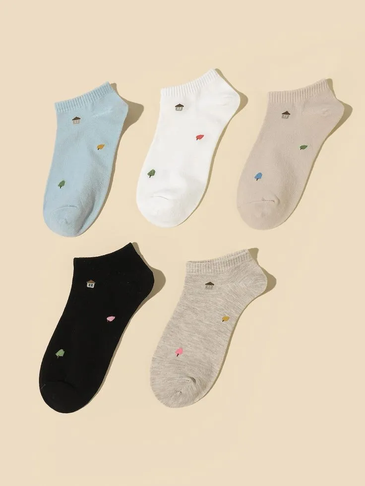 ladies ankle socks pack of 5 pair Random color