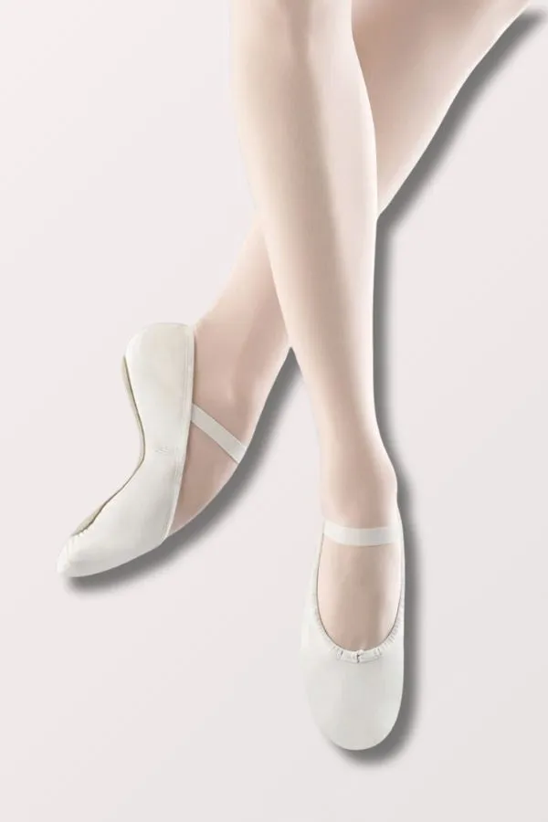 Ladies Dansoft Full Sole Leather Ballet Shoes - White