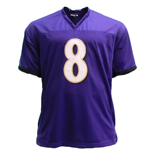 Lamar Jackson Autographed Pro Style Football Jersey Purple (JSA)