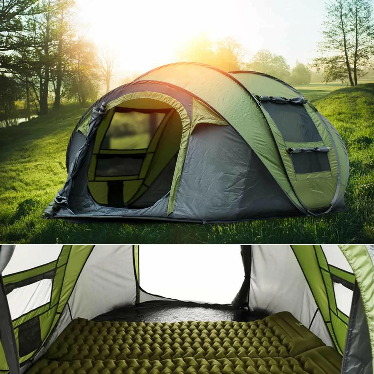 Large Capacity 4 to 5 Persons Automatic Pop Up Camping Tent