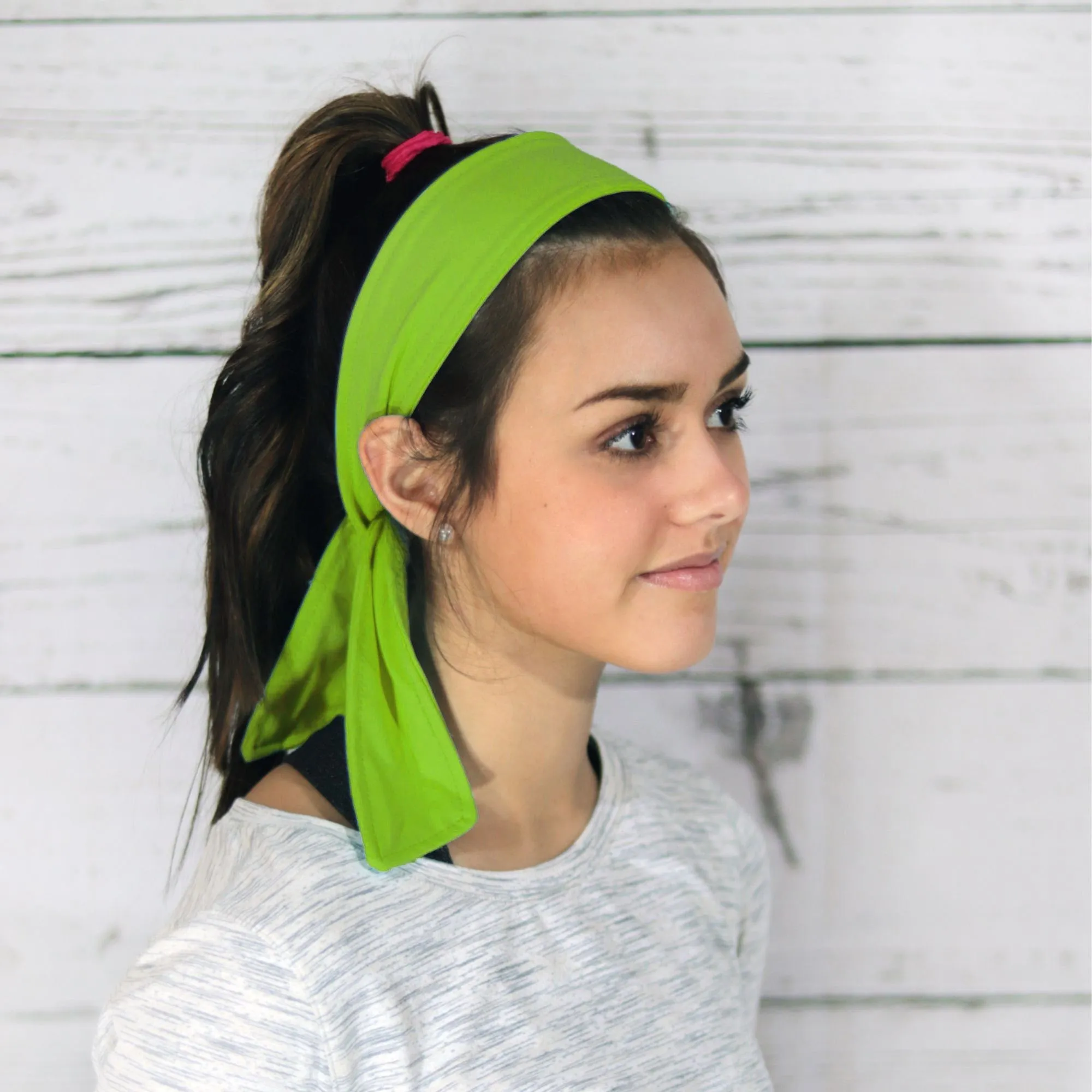 Lime Tie Headbands - 12 Pack