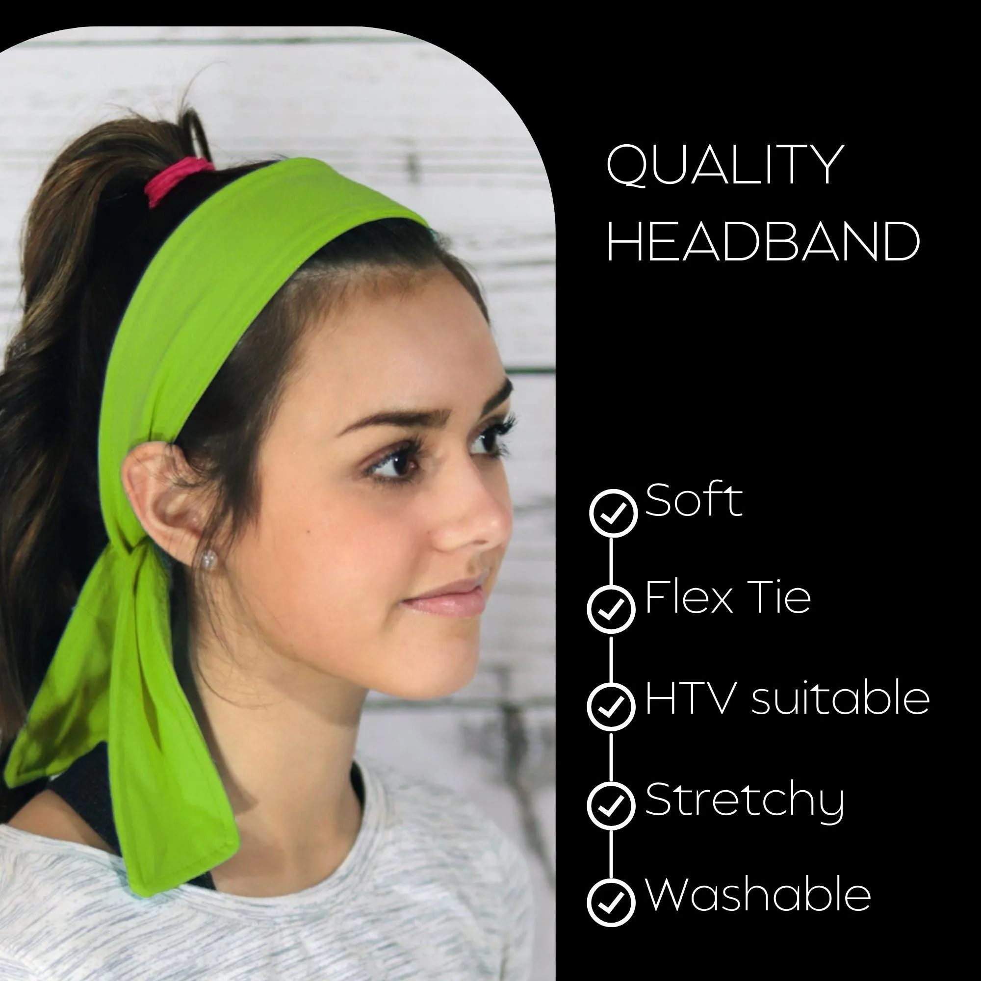 Lime Tie Headbands - 12 Pack