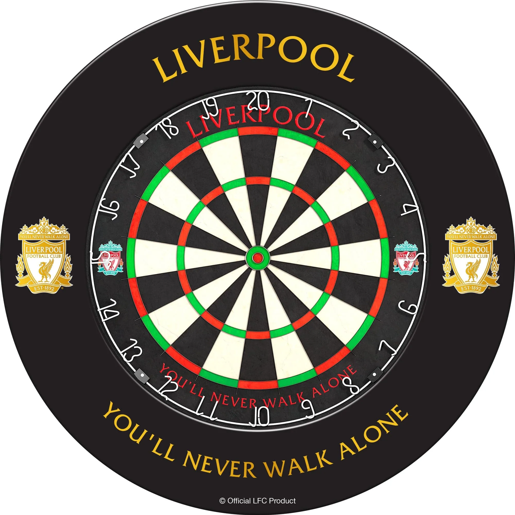 Liverpool FC Dartboard Surround - Official Licensed - LFC - S3 - Black - Gold Crest