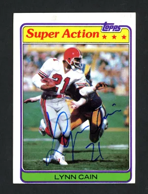 Lynn Cain Autographed 1981 Topps Card #73 Atlanta Falcons SKU #160225