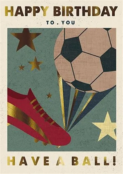 Male Birthday - Football and Stars