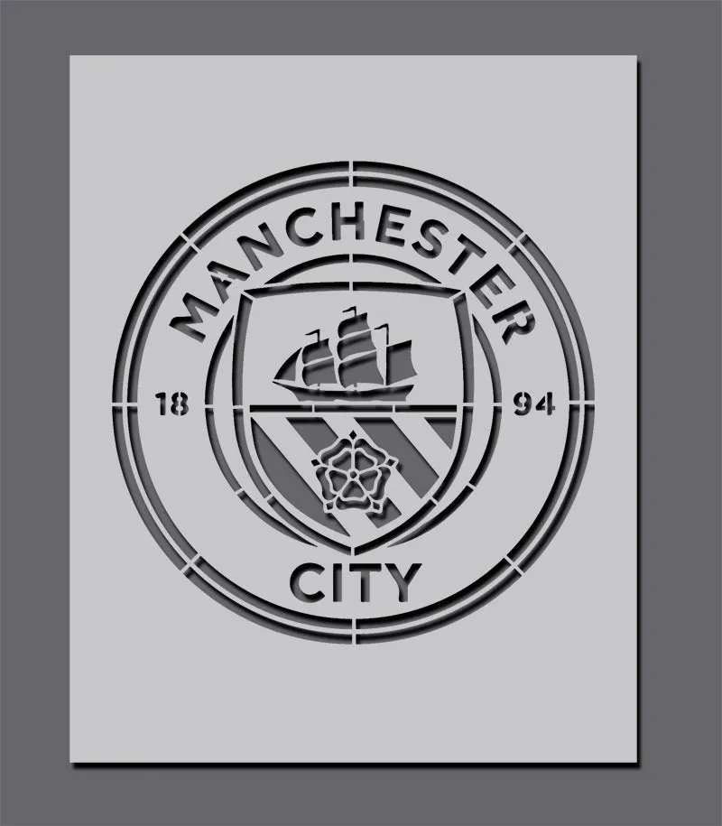 Manchester City Football Crest Stencil