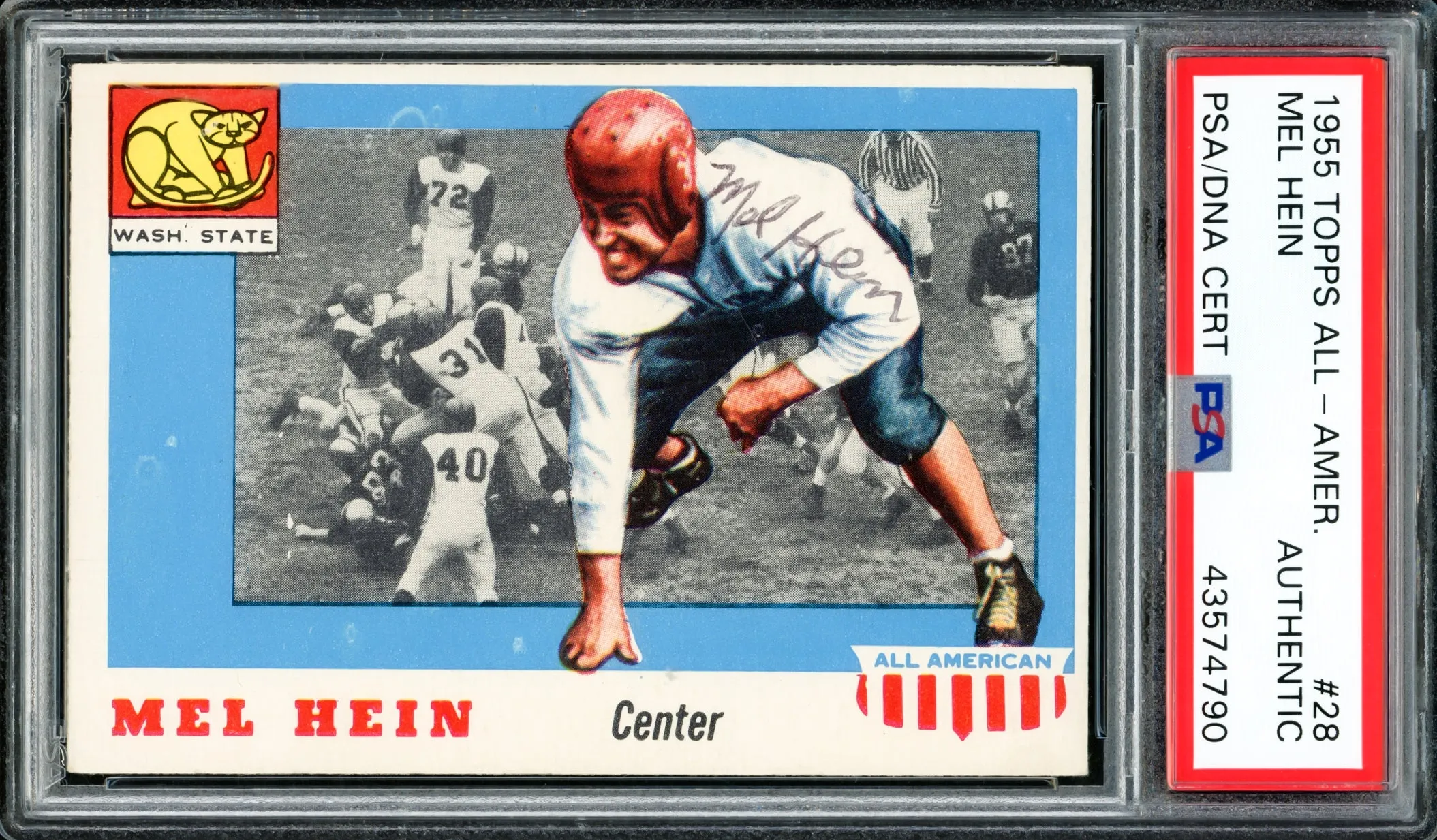 Mel Hein Autographed 1955 Topps All-American Rookie Card #28 Washington State Cougars PSA/DNA #43574790