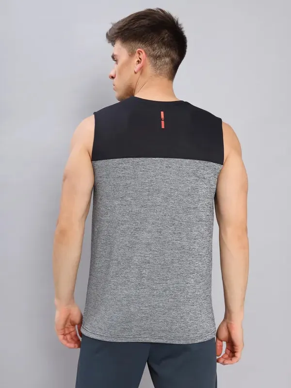 Men Melange Slim Fit Crew Neck Innerwear Vest with DOUBLE COOL