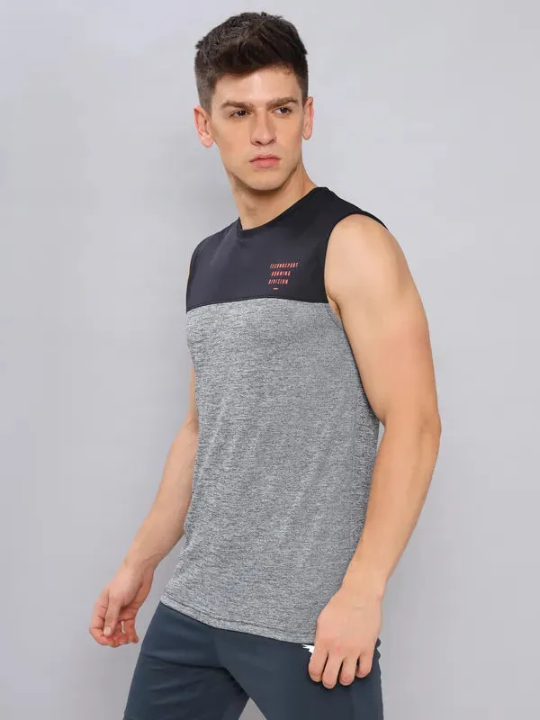 Men Melange Slim Fit Crew Neck Innerwear Vest with DOUBLE COOL