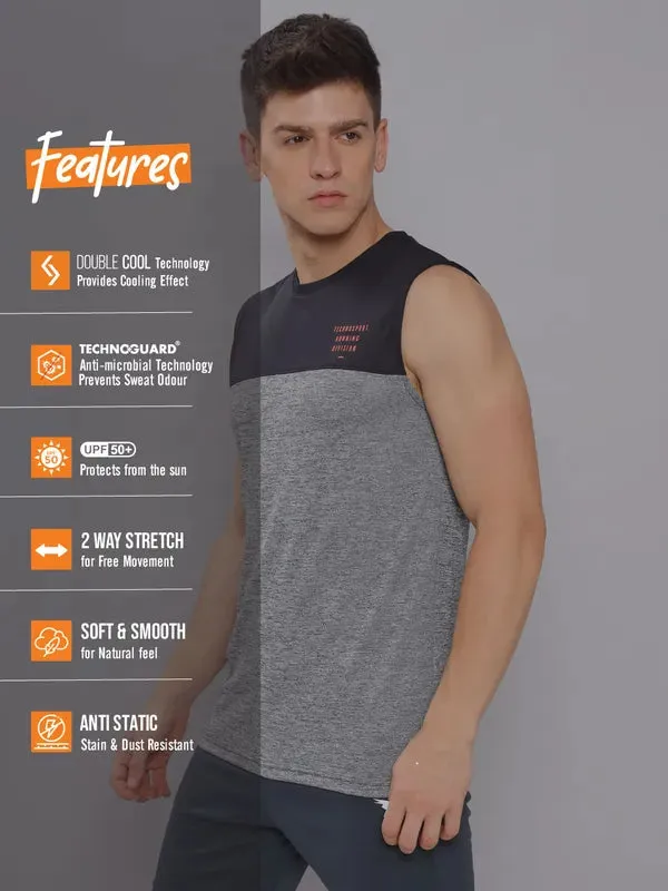 Men Melange Slim Fit Crew Neck Innerwear Vest with DOUBLE COOL