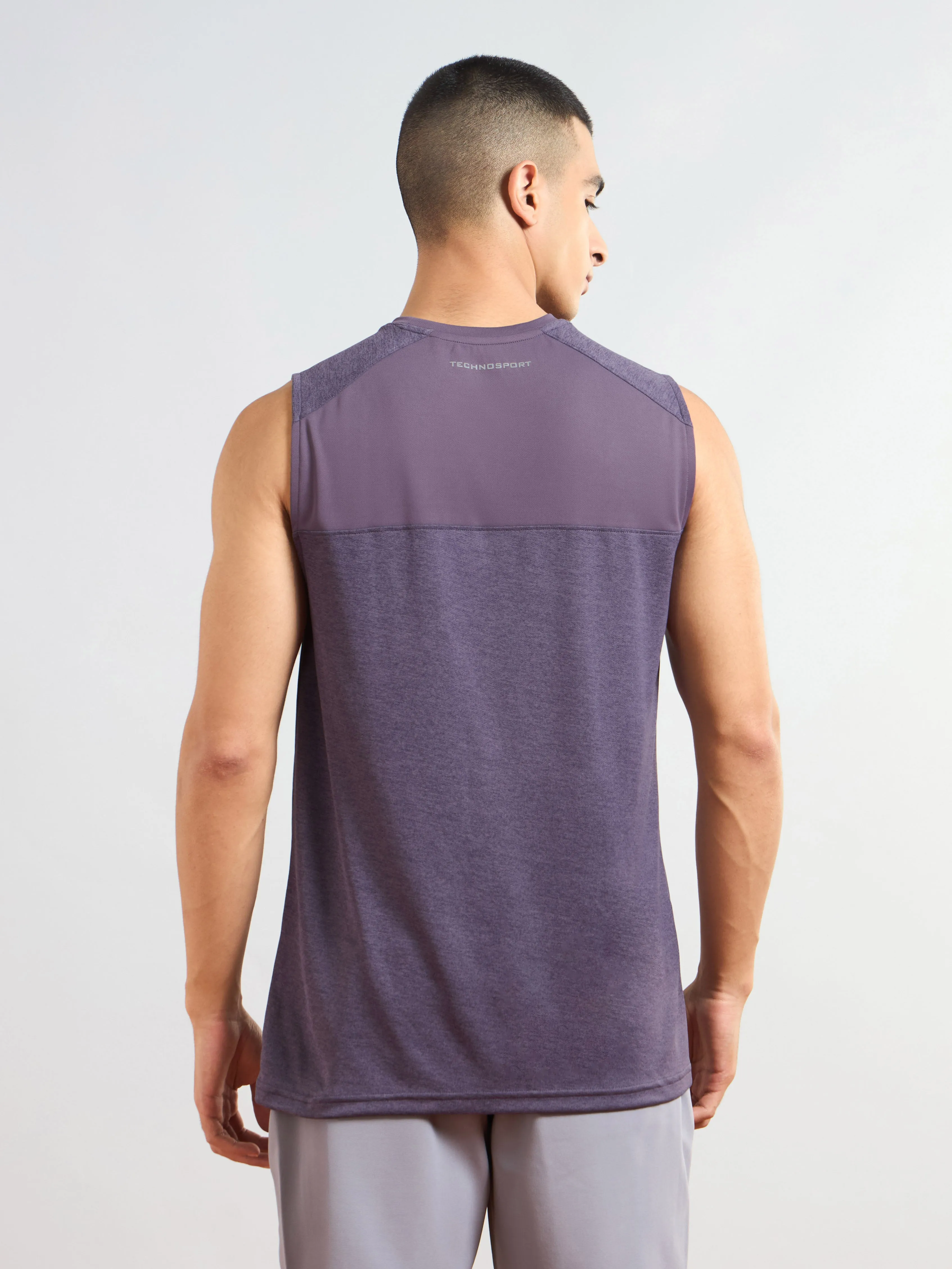 Men Melange Slim Fit Round Neck Sports Innerwear Vest with DOUBLE COOL (Pack of 2)