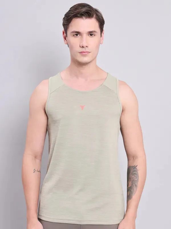 Men Melange Slim Fit Scoop Neck Innerwear Vest with DOUBLE COOL