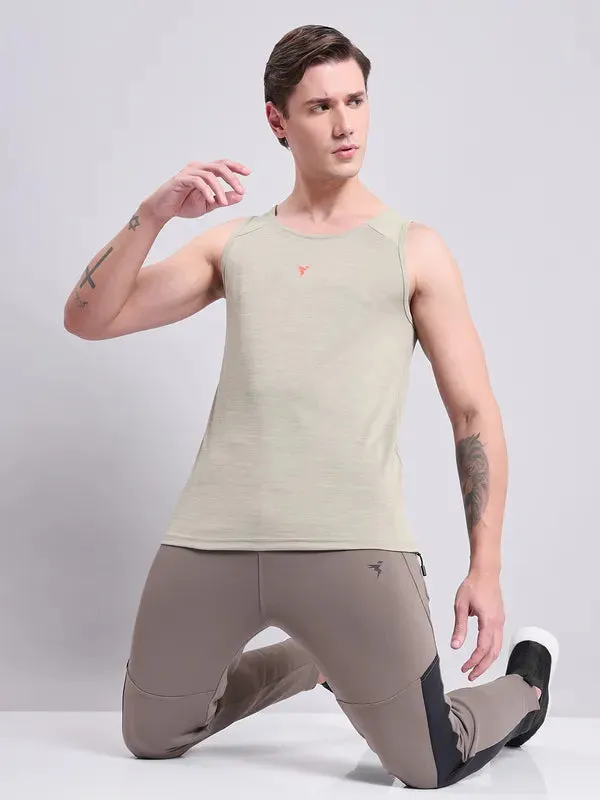 Men Melange Slim Fit Scoop Neck Innerwear Vest with DOUBLE COOL