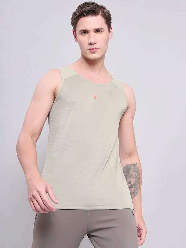 Men Melange Slim Fit Scoop Neck Innerwear Vest with DOUBLE COOL