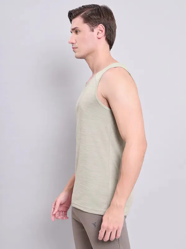 Men Melange Slim Fit Scoop Neck Innerwear Vest with DOUBLE COOL